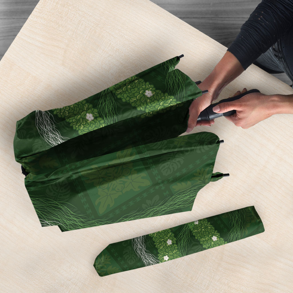 Hawaiian Quilt Umbrella Pele Hair Hinahina Lei Green Version LT05 - Polynesian Pride