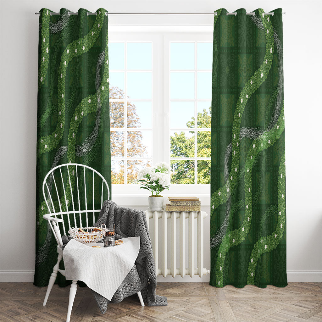Hawaiian Quilt Window Curtain Pele Hair Hinahina Lei Green Version LT05 - Polynesian Pride