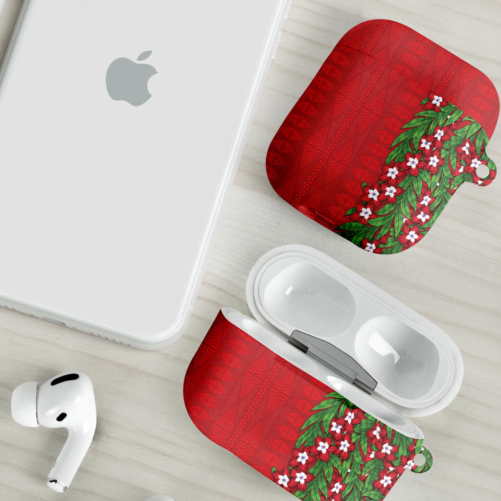 Tonga Language Week AirPods Case Heilala Floral Red LT05 - Polynesian Pride