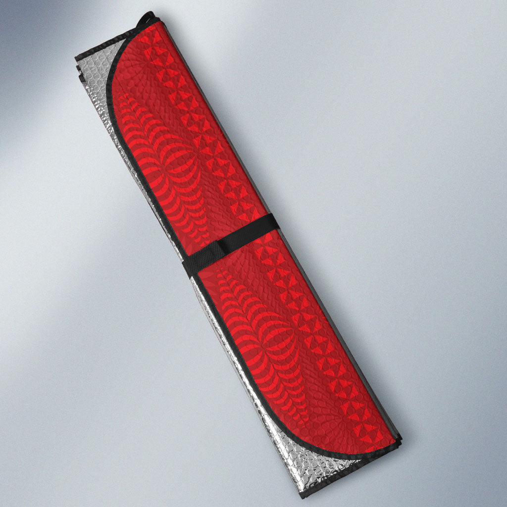 Tonga Language Week Auto Sun Shade Heilala Floral Red LT05 - Polynesian Pride