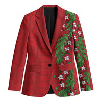 Tonga Language Week Blazer Heilala Floral Red LT05 Unisex Red - Polynesian Pride