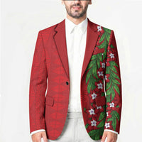 Tonga Language Week Blazer Heilala Floral Red LT05 - Polynesian Pride
