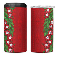 Tonga Language Week 4 in 1 Can Cooler Tumbler Heilala Floral Red