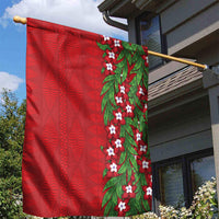 Tonga Language Week Garden Flag Heilala Floral Red LT05 - Polynesian Pride