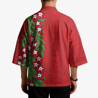 Tonga Language Week Kimono Heilala Floral Red LT05 - Polynesian Pride