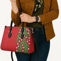Tonga Language Week Leather Bag Heilala Floral Red LT05 - Polynesian Pride