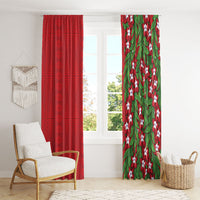 Tonga Language Week Window Curtain Heilala Floral Red LT05 - Polynesian Pride