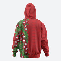 Tonga Language Week Zip Hoodie Heilala Floral Red LT05 - Polynesian Pride