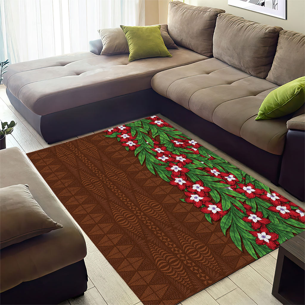 Tonga Language Week Area Rug Heilala Floral Brown