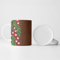 Tonga Language Week Ceramic Mug Heilala Floral Brown