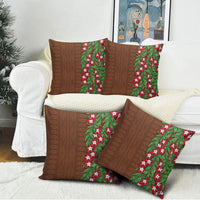 Tonga Language Week Pillow Cover Heilala Floral Brown LT05 - Polynesian Pride