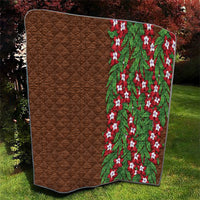 Tonga Language Week Quilt Heilala Floral Brown LT05 - Polynesian Pride