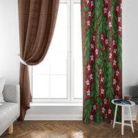 Tonga Language Week Window Curtain Heilala Floral Brown LT05 - Polynesian Pride