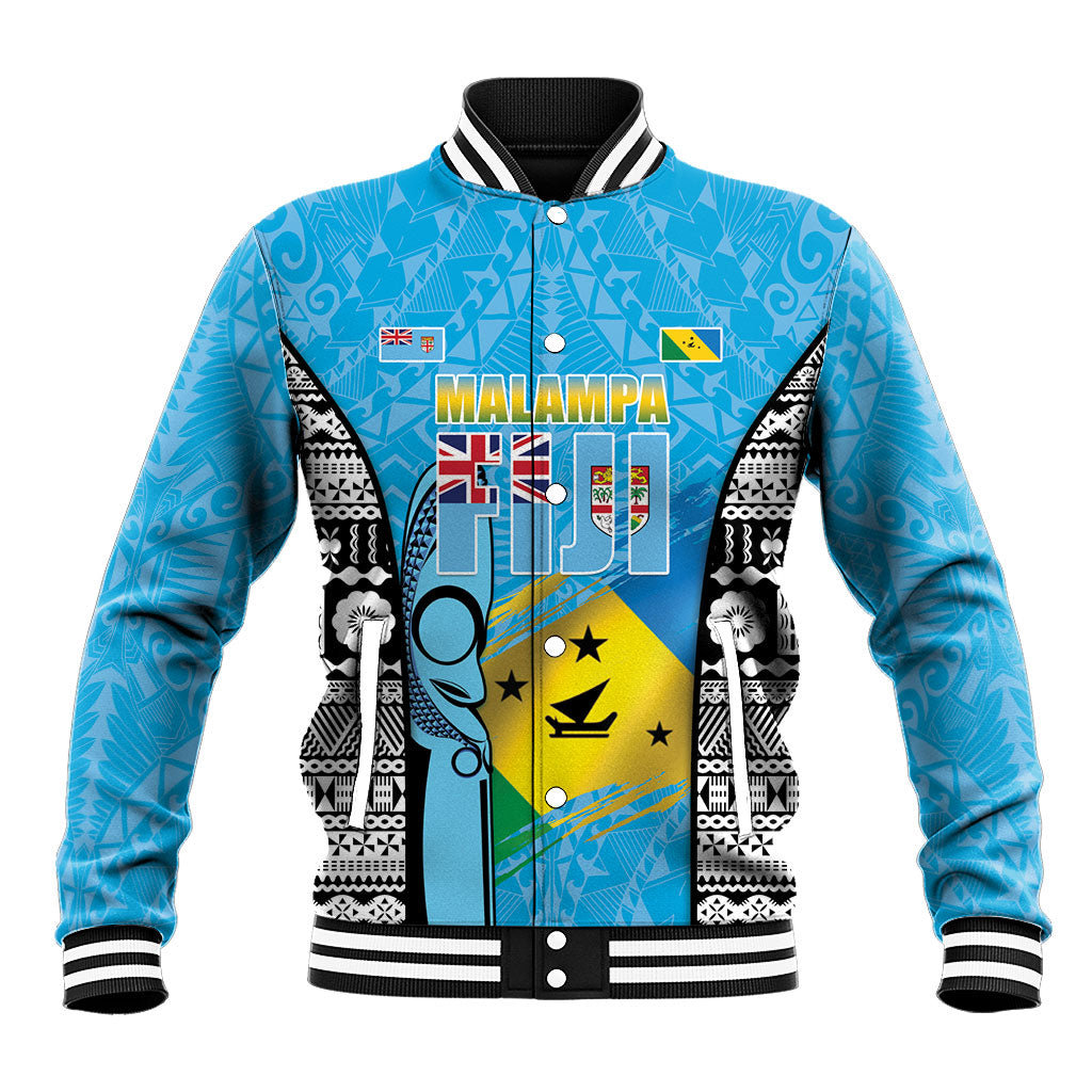 Personalised Malampa Fiji Day 2026 Baseball Jacket Unique Style LT05 Unisex Blue - Polynesian Pride