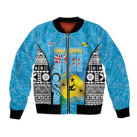 Personalised Malampa Fiji Day 2026 Bomber Jacket Unique Style LT05 Unisex Blue - Polynesian Pride