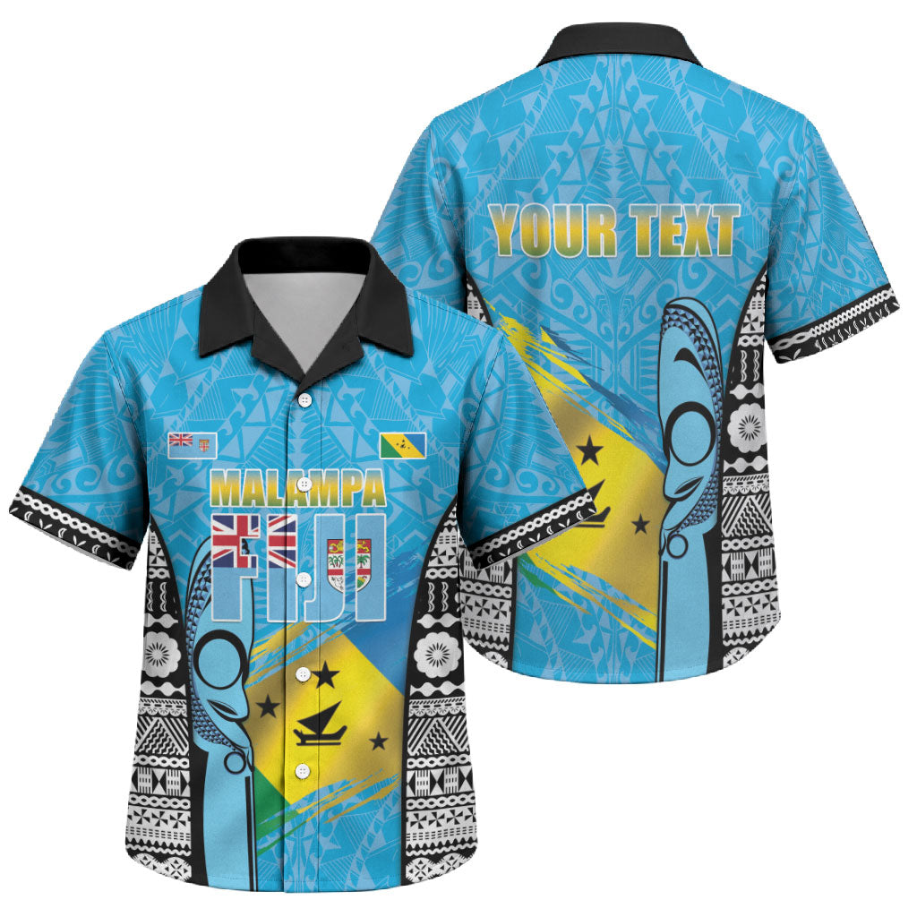 Personalised Malampa Fiji Day 2026 Family Matching Off Shoulder Maxi Dress and Hawaiian Shirt Unique Style LT05 Son's Shirt Blue - Polynesian Pride