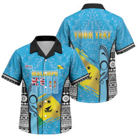 Personalised Malampa Fiji Day 2026 Family Matching Off Shoulder Maxi Dress and Hawaiian Shirt Unique Style LT05 Son's Shirt Blue - Polynesian Pride