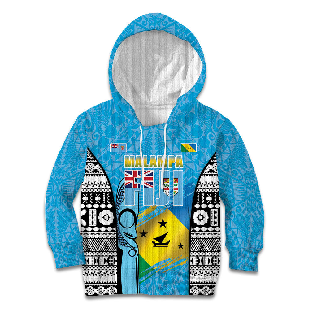Personalised Malampa Fiji Day 2026 Kid Hoodie Unique Style LT05 Hoodie Blue - Polynesian Pride