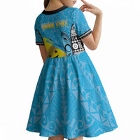 Personalised Malampa Fiji Day 2026 Kid Short Sleeve Dress Unique Style LT05 - Polynesian Pride