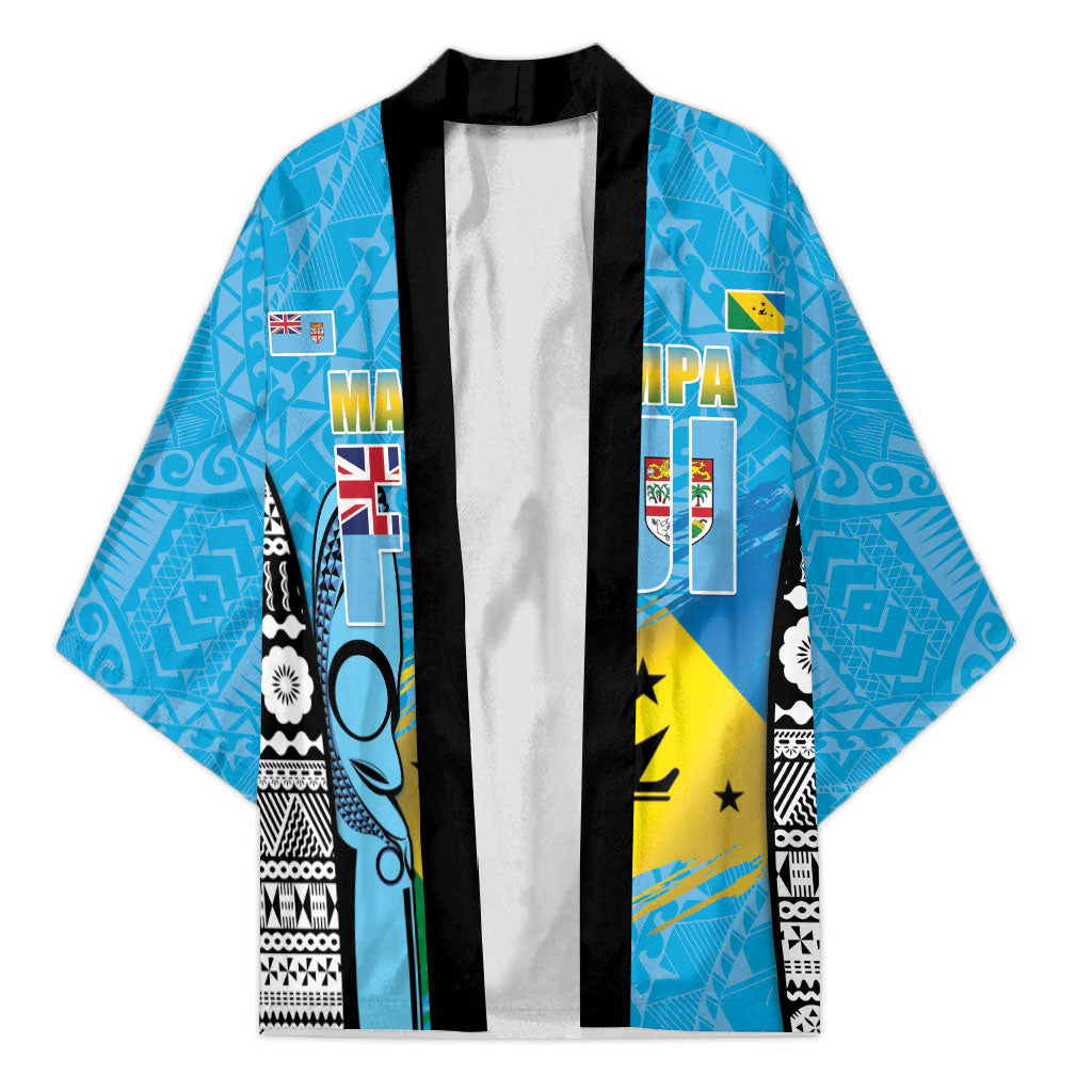 Personalised Malampa Fiji Day 2026 Kimono Unique Style LT05 Unisex Blue - Polynesian Pride