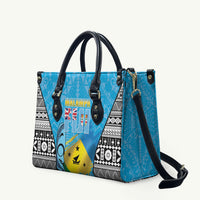 Malampa Fiji Day 2026 Leather Bag Unique Style LT05 Blue - Polynesian Pride