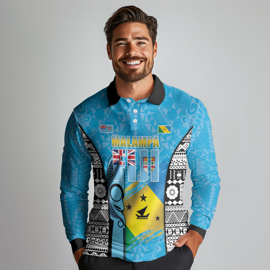 Personalised Malampa Fiji Day 2026 Long Sleeve Polo Shirt Unique Style LT05 - Polynesian Pride