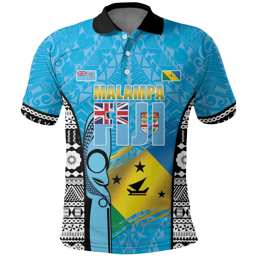 Personalised Malampa Fiji Day 2026 Polo Shirt Unique Style LT05 Blue - Polynesian Pride