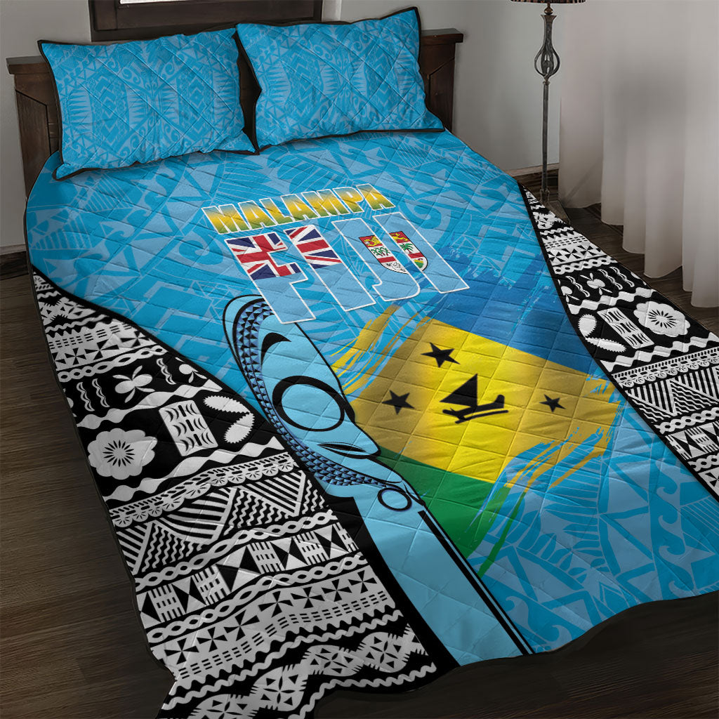 Malampa Fiji Day 2026 Quilt Bed Set Unique Style LT05 Blue - Polynesian Pride