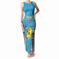 Personalised Malampa Fiji Day 2026 Tank Maxi Dress Unique Style LT05 Women Blue - Polynesian Pride