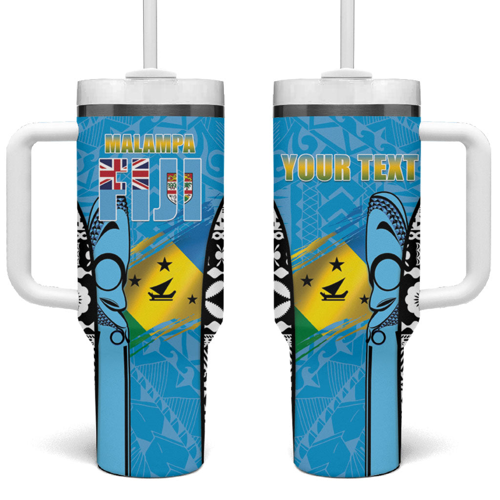 Personalised Malampa Fiji Day 2026 Tumbler With Handle Unique Style LT05 One Size: 40 oz Blue - Polynesian Pride