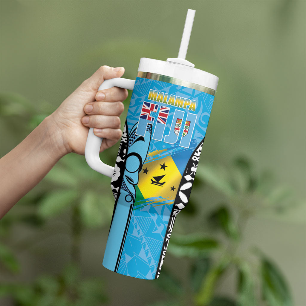 Personalised Malampa Fiji Day 2026 Tumbler With Handle Unique Style LT05 - Polynesian Pride
