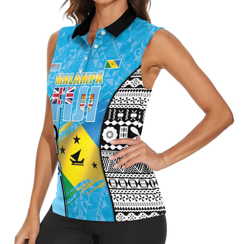 Personalised Malampa Fiji Day 2026 Women Sleeveless Polo Shirt Unique Style LT05 - Polynesian Pride