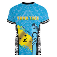 Personalised Malampa Fiji Day 2026 Women V-Neck T-Shirt Unique Style LT05 - Polynesian Pride