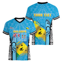 Personalised Malampa Fiji Day 2026 Women V-Neck T-Shirt Unique Style LT05 - Polynesian Pride