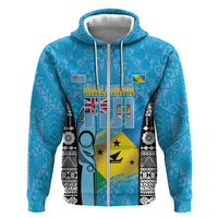 Personalised Malampa Fiji Day 2026 Zip Hoodie Unique Style LT05 Zip Hoodie Blue - Polynesian Pride