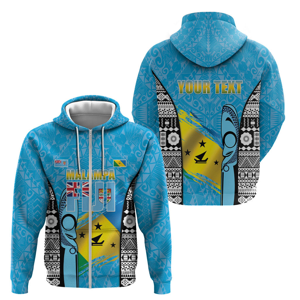 Personalised Malampa Fiji Day 2026 Zip Hoodie Unique Style LT05 - Polynesian Pride