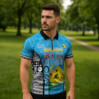 Personalised Malampa Fiji Day 2026 Zipper Polo Shirt Unique Style LT05 - Polynesian Pride