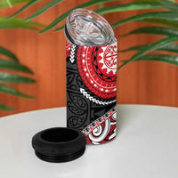 New Zealand Red Maori Koru Simple Style 4 in 1 Can Cooler Tumbler