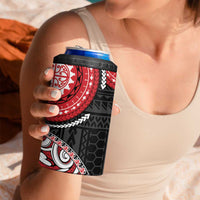 New Zealand Red Maori Koru Simple Style 4 in 1 Can Cooler Tumbler