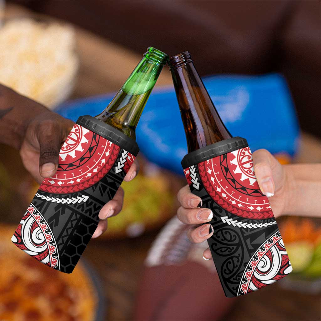 New Zealand Red Maori Koru Simple Style 4 in 1 Can Cooler Tumbler