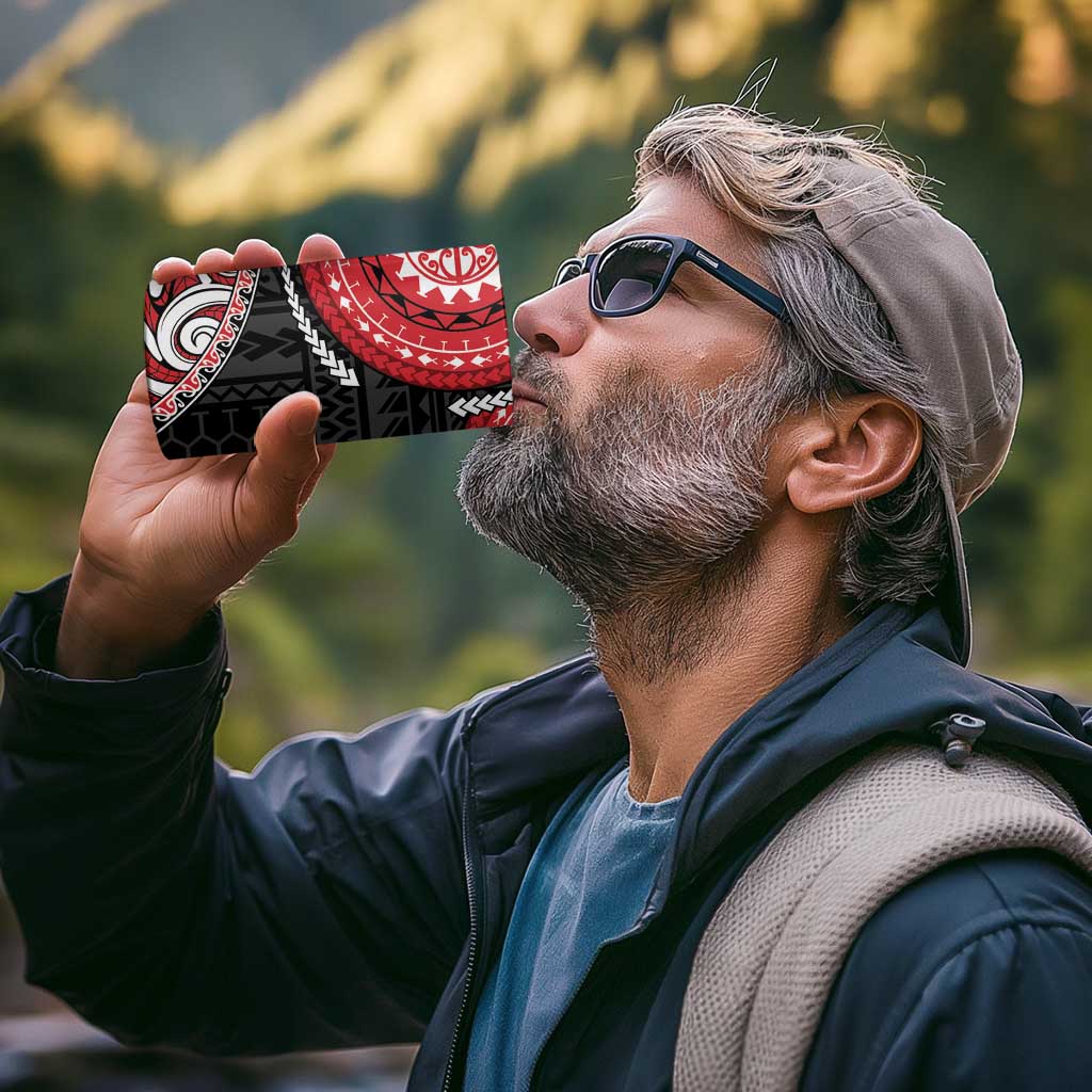 New Zealand Red Maori Koru Simple Style 4 in 1 Can Cooler Tumbler