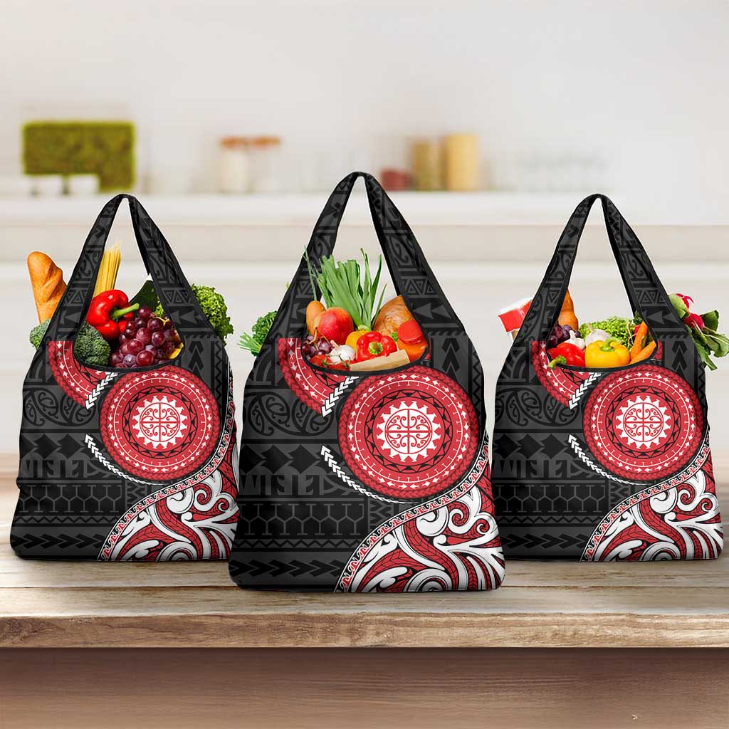 New Zealand Red Maori Koru Simple Style Grocery Bag