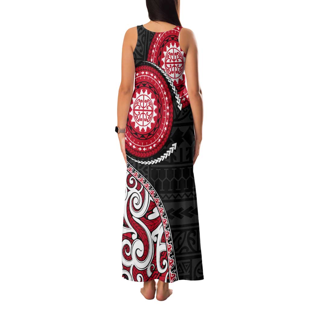 New Zealand Red Maori Koru Simple Style Tank Maxi Dress