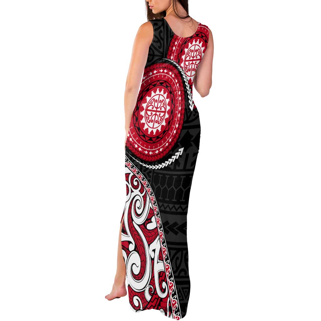 New Zealand Red Maori Koru Simple Style Tank Maxi Dress