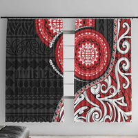New Zealand Red Maori Koru Simple Style Window Curtain