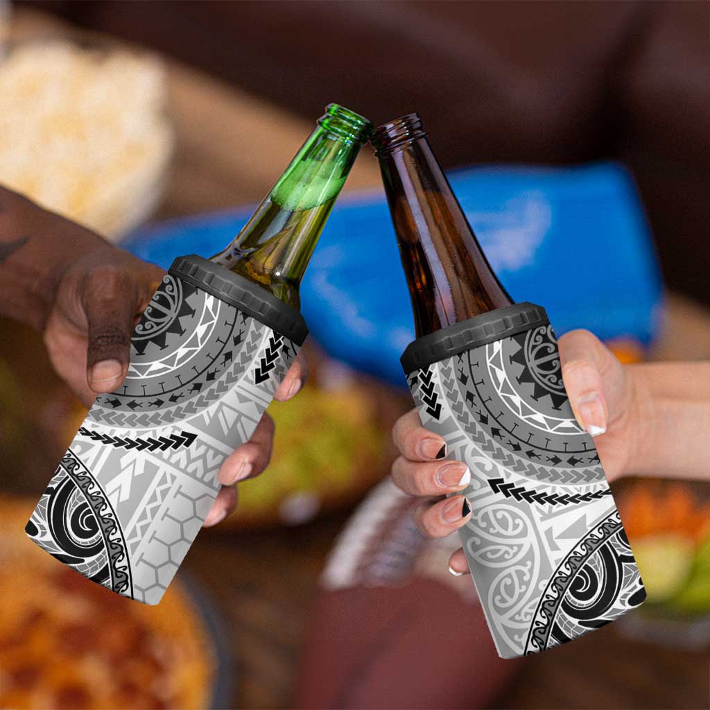 New Zealand White Maori Koru Simple Style 4 in 1 Can Cooler Tumbler