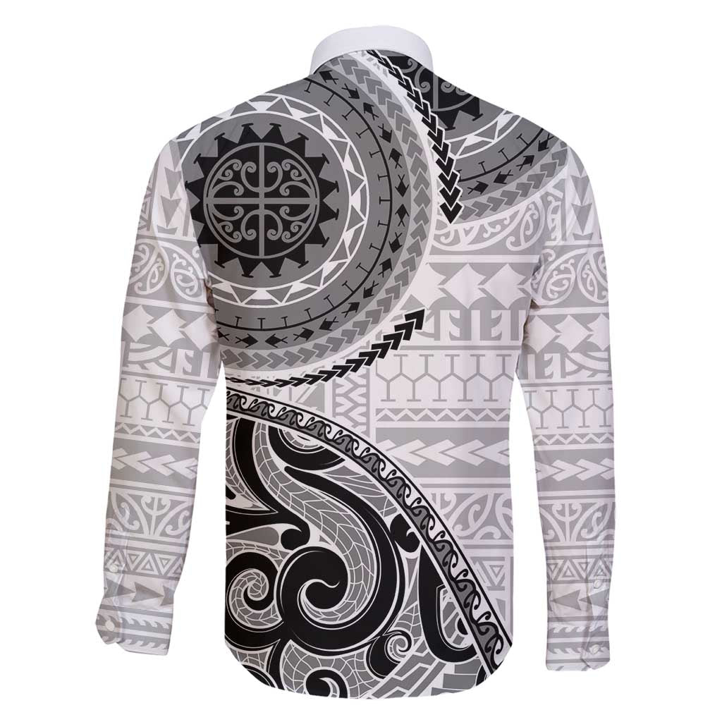 New Zealand White Maori Koru Simple Style Family Matching Tank Maxi Dress and Hawaiian Shirt