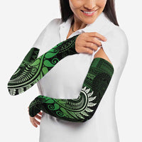 New Zealand Maori Koru Fern Arm Sleeves Spiral Polynesian Style Green - Polynesian Pride