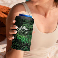New Zealand Maori Koru Fern 4 in 1 Can Cooler Tumbler Spiral Polynesian Style Green