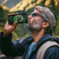 New Zealand Maori Koru Fern 4 in 1 Can Cooler Tumbler Spiral Polynesian Style Green